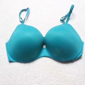 Victoria’s Secret Perfect Shape T-Shirt Bra 32D Teal Underwire Smooth